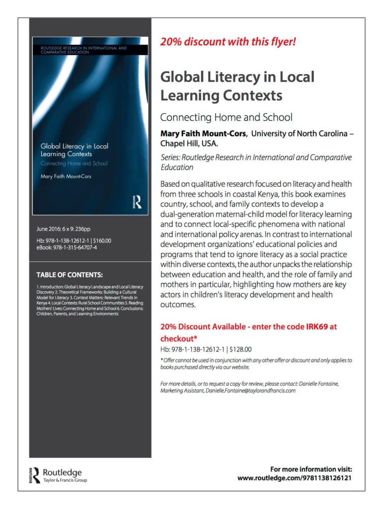 Flyer Front Page | Global Literacy in Local Learning Contexts Connecting Home and School